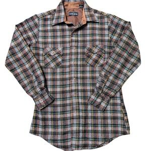 Vintage Women's Plaid Flannel Shirt Gorpcore Green Red Acrylic Korea Medium